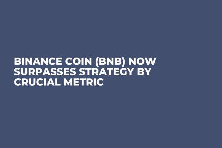 Binance Coin (BNB) Now Surpasses Strategy by Crucial Metric