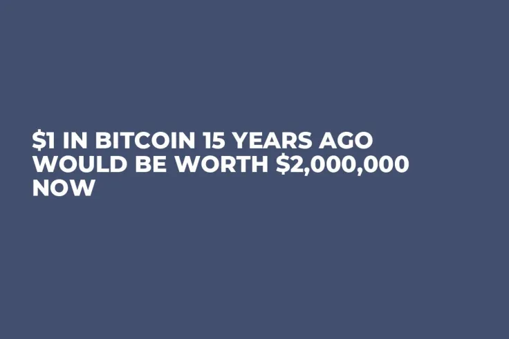 $1 in Bitcoin 15 Years Ago Would Be Worth $2,000,000 Now
