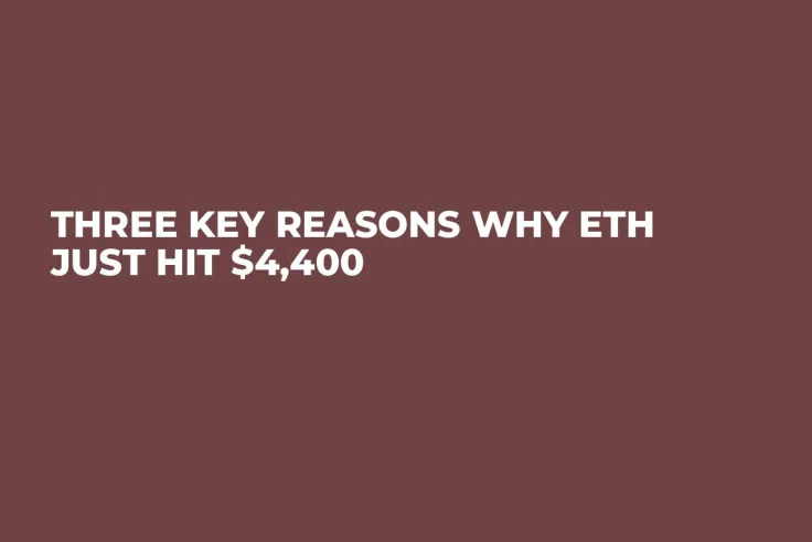 Three Key Reasons Why ETH Just Hit $4,400