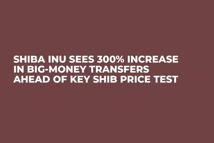 Shiba Inu Sees 300% Increase in Big-Money Transfers Ahead of Key SHIB Price Test