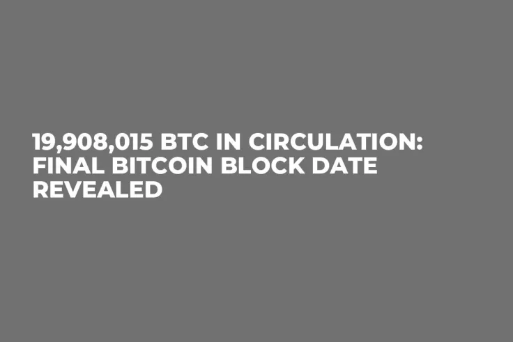 19,908,015 BTC in Circulation: Final Bitcoin Block Date Revealed