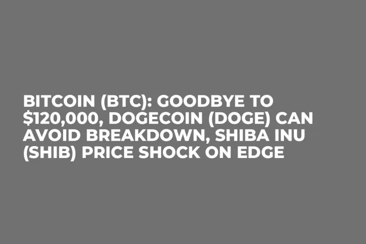 Bitcoin (BTC): Goodbye to $120,000, Dogecoin (DOGE) Can Avoid Breakdown, Shiba Inu (SHIB) Price Shock on Edge