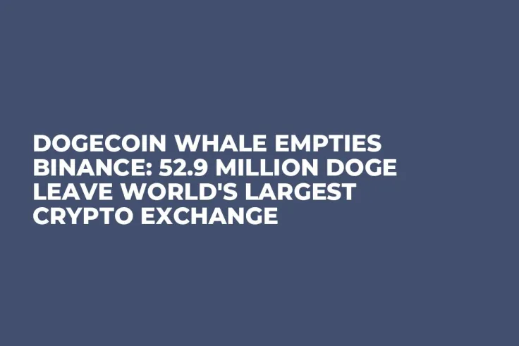 Dogecoin Whale Empties Binance: 52.9 Million DOGE Leave World's Largest Crypto Exchange