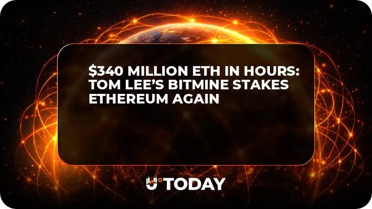 $340 Million ETH in Hours: Tom Lee’s BitMine Stakes Ethereum Again