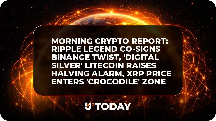 Morning Crypto Report: Ripple Legend Co-Signs Binance Twist, 'Digital Silver' Litecoin Raises Halving Alarm, XRP Price Enters 'Crocodile' Zone