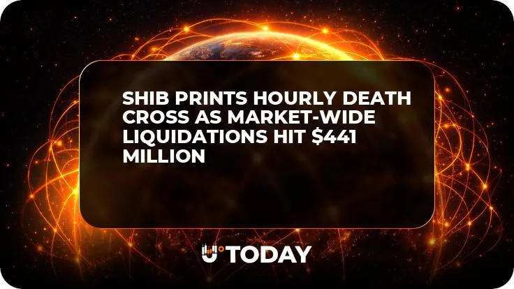 SHIB Prints Hourly Death Cross as Market-Wide Liquidations Hit $441 Million