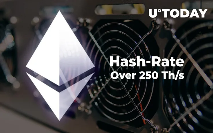 Ethereum (ETH) Hashrate Hits New All-Time High Over 250 Th/s
