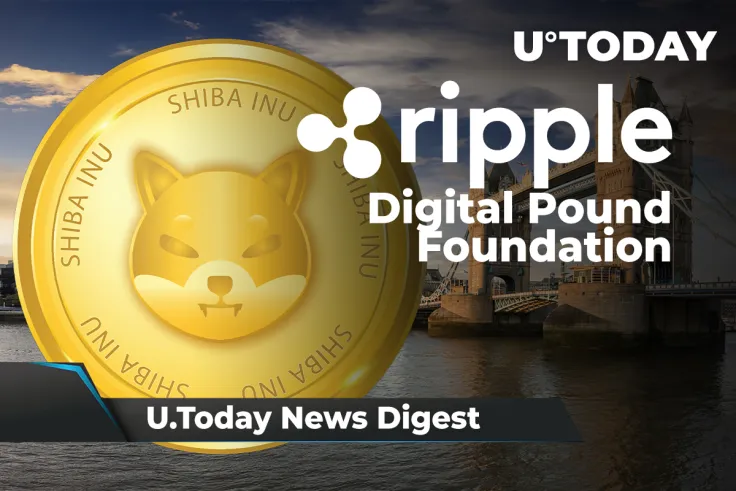 SHIB’s Volumes Reach Post-Pump Values, Ripple Becomes Part of Digital Pound Foundation: Crypto News Digest by U.Today