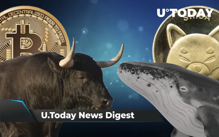 SHIB Whale Buys 171 Billion Tokens, BTC Bulls Are Betting on $100,000-$200,000, Shiba Inu Integrated by CoinGate: Crypto News Digest by U.Today