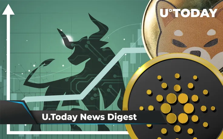 Santiment Sees Two Bullish Signals for BTC, SHIB Community Praised by Republican State Senator, Cardano’s Crucial Update Goes Live: Crypto News Digest by U.Today