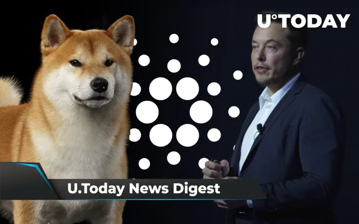 SHIB Net Flow Spikes 850%, Elon Musk Hints at Starlink Accepting DOGE, Cardano's SundaeSwap Sets New Milestone: Crypto News Digest by U.Today