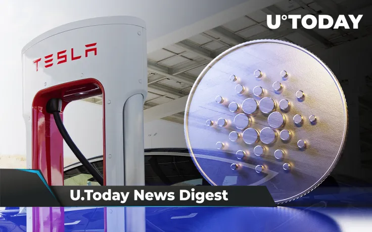 Tesla May Accept DOGE at Charging Stations, Cardano Implements Major Update, Coinbase Rumored to Relist XRP: Crypto News Digest by U.Today