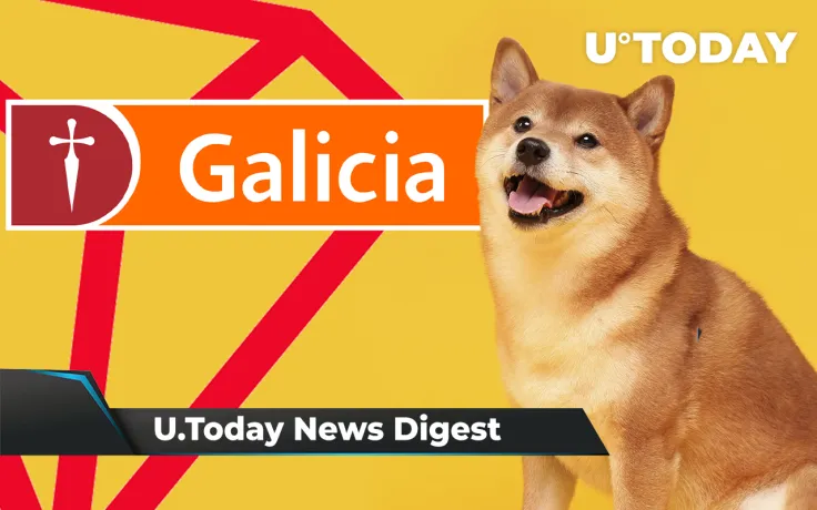 Banco Galicia Now Supports XRP and BTC, Australia’s CoinJar Treats SHIB Fans, Tron Rallies by 10%: Crypto News Digest by U.Today
