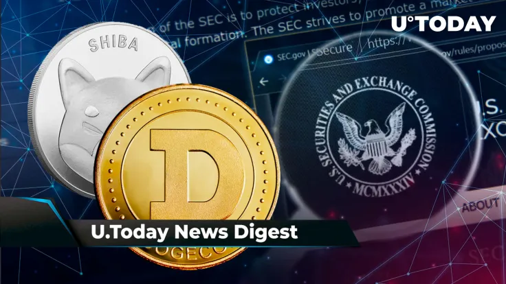 Jeremie Davinci Sells Everything but DOGE and SHIB, SEC Investigates BNB, SHIB Listed by Bitstamp: Crypto News Digest by U.Today
