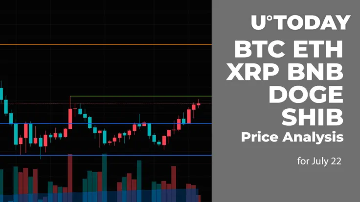BTC, ETH, XRP, BNB, DOGE, and SHIB Price Analysis for July 22