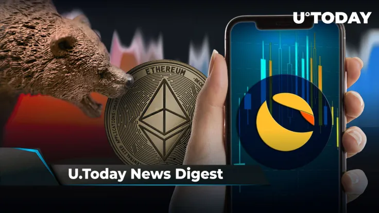 LUNC Becomes Major Gainer Among Top 100 Cryptos, SHIB Nears Price Breakout, ETH Bears Lose $300 Million in One Hour: Crypto News Digest by U.Today