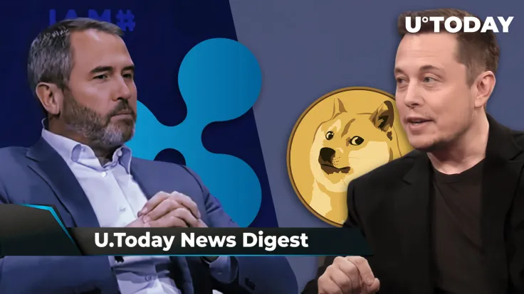 Brad Garlinghouse Praises Ripple’s Legal Team, Elon Musk Supports DOGE, Charles Hoskinson Takes Aim at Gemini: Crypto News Digest by U.Today