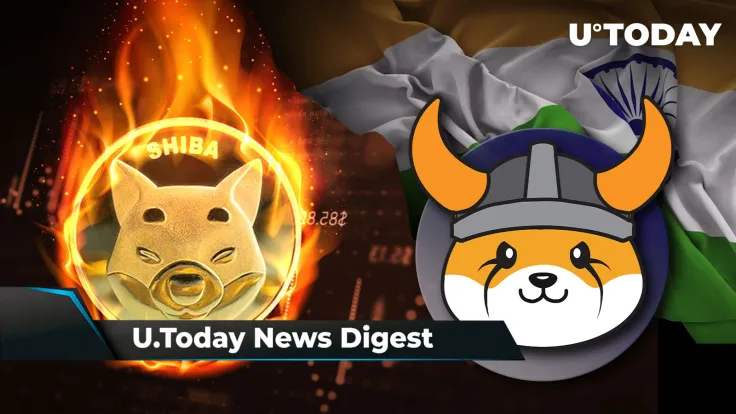 Lead SHIB Dev Will No Longer Follow Shibarium Projects, SHIB Burn Rate up 840%, FLOKI Gets Listed on India’s Biggest Exchange: Crypto News Digest by U.Today