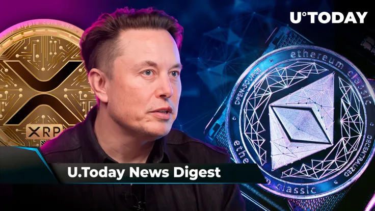 Elon Musk Provokes XRP Army's Heated Reaction With His New Post, Pro-XRP Lawyer Teases 'Big Announcement,' Vitalik Buterin Moves Half Million in ETH: Crypto News Digest by U.Today