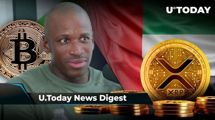 XRP Achieves Impressive Breakthrough in Dubai, Arthur Hayes Unveils His BTC Plan, 4.4 Trillion SHIB Withdrawn from Major Exchange: Crypto News Digest by U.Today