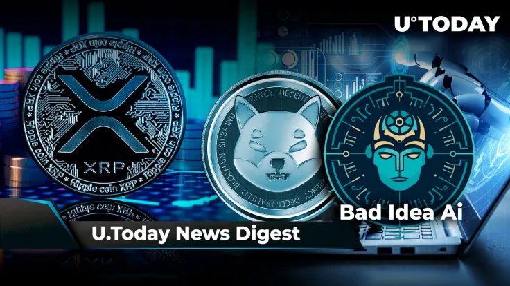 XRP Forms Golden Cross, SHIB Partner Bad Idea AI Plans to Leverage Elon Musk's Grok AI Bot, Ripple Transfers 60 Million XRP to Unknown Wallet: Crypto News Digest by U.Today