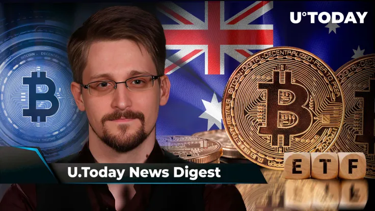 Edward Snowden Issues BTC Comment on Berkshire Hathaway's 99.97% Fall, Australian Spot Bitcoin ETF Goes Live, SHIB Burn Rate Soars 10,990%: Crypto News Digest by U.Today