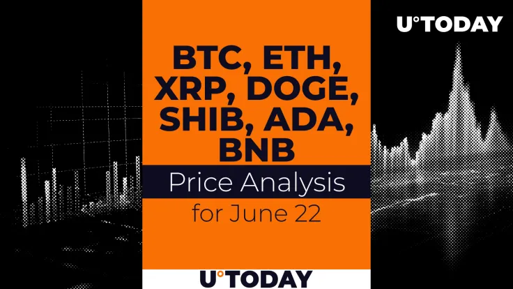 BTC, ETH, XRP, DOGE, SHIB, ADA and BNB Price Prediction for June 22