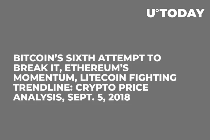 Bitcoin’s Sixth Attempt to Break It, Ethereum’s Momentum, Litecoin Fighting Trendline: Crypto Price Analysis, Sept. 5, 2018