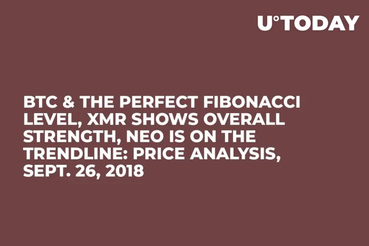 BTC & the Perfect Fibonacci Level, XMR Shows Overall Strength, NEO is on the Trendline: Price Analysis, Sept. 26, 2018