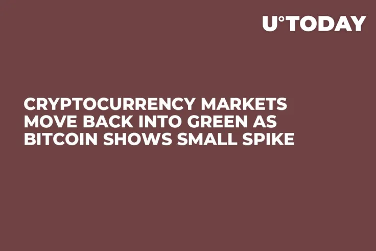 Cryptocurrency Markets Move Back into Green as Bitcoin Shows Small Spike
