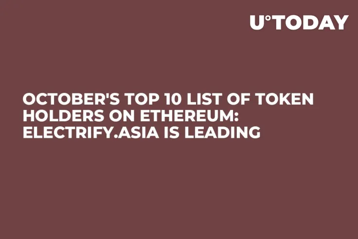 October's Top 10 List of Token Holders on Ethereum: Electrify.Asia is Leading