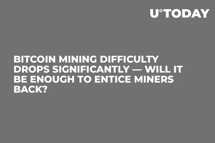 Bitcoin Mining Difficulty Drops Significantly — Will it be Enough to Entice Miners Back?