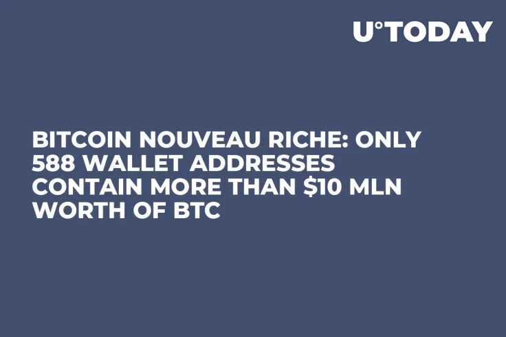Bitcoin Nouveau Riche: Only 588 Wallet Addresses Contain More Than $10 Mln Worth of BTC