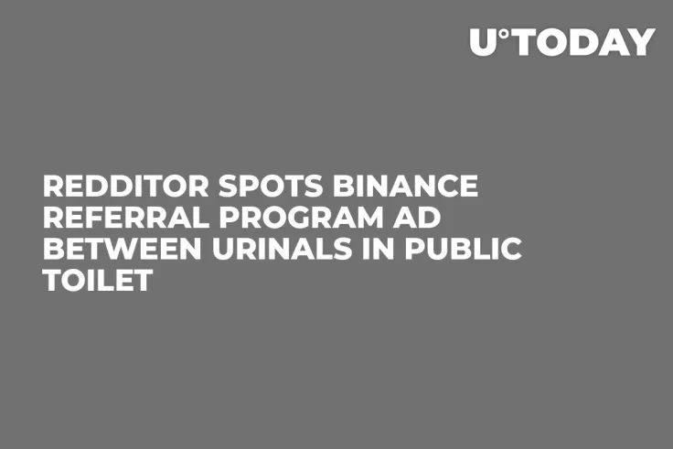 Redditor Spots Binance Referral Program Ad Between Urinals in Public Toilet