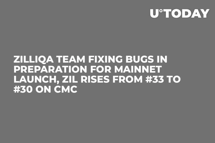 Zilliqa Team Fixing Bugs in Preparation for Mainnet Launch, ZIL Rises from #33 to #30 on CMC