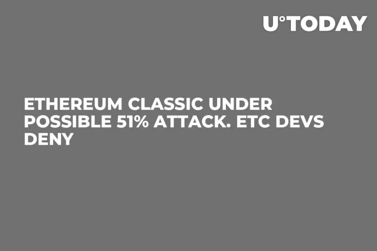 Ethereum Classic Under Possible 51% Attack. ETC Devs Deny