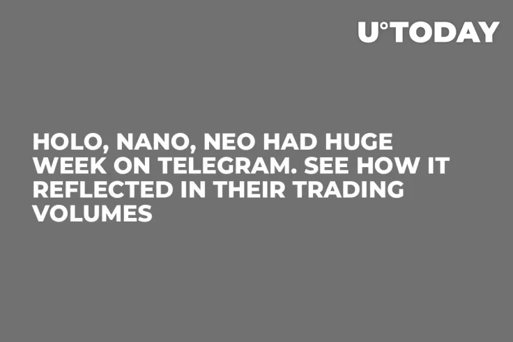 Holo, NANO, NEO Had Huge Week on Telegram. See How It Reflected in Their Trading Volumes