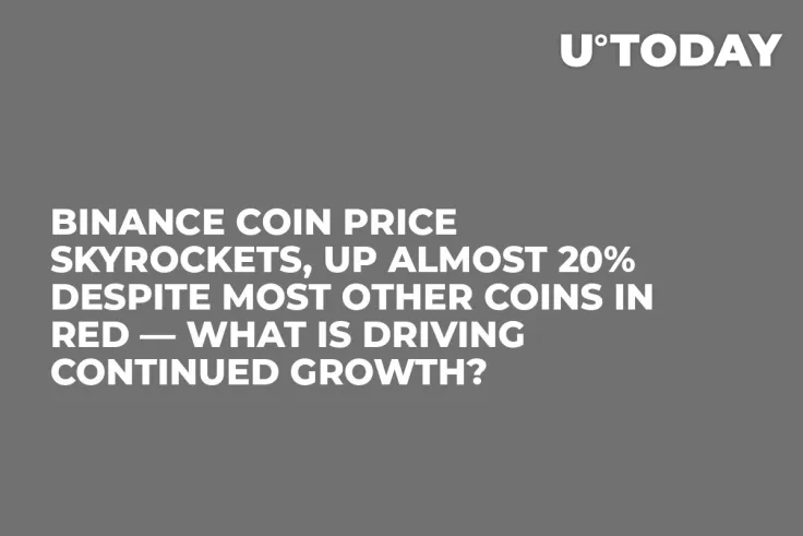 Binance Coin Price Skyrockets, Up Almost 20% Despite Most Other Coins in Red — What Is Driving Continued Growth?