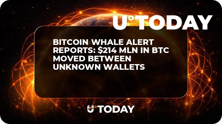 Bitcoin Whale Alert Reports: $214 Mln in BTC Moved Between Unknown Wallets