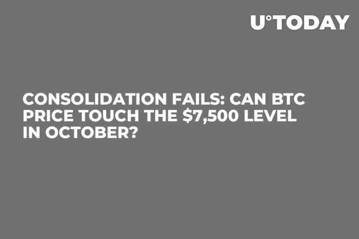 Consolidation Fails: Can BTC Price Touch the $7,500 Level In October?