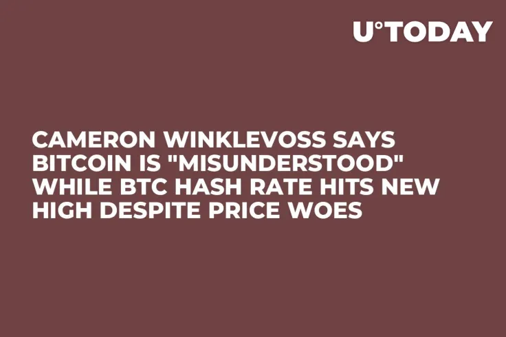 Cameron Winklevoss Says Bitcoin Is "Misunderstood" While BTC Hash Rate Hits New High Despite Price Woes