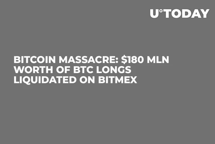 Bitcoin Massacre: $180 Mln Worth of BTC Longs Liquidated on BitMEX