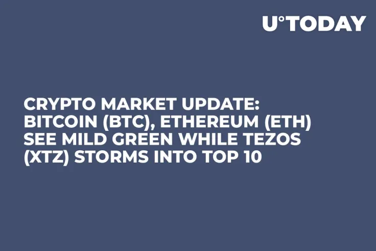 Crypto Market Update: Bitcoin (BTC), Ethereum (ETH) See Mild Green While Tezos (XTZ) Storms into Top 10