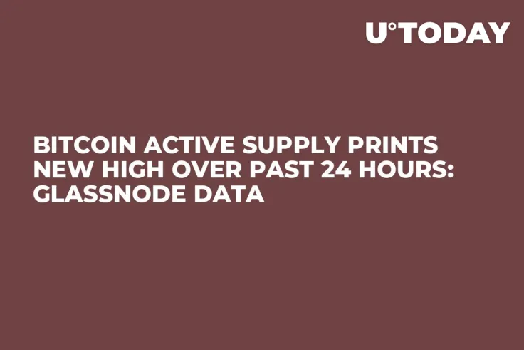 Bitcoin Active Supply Prints New High Over Past 24 Hours: Glassnode Data