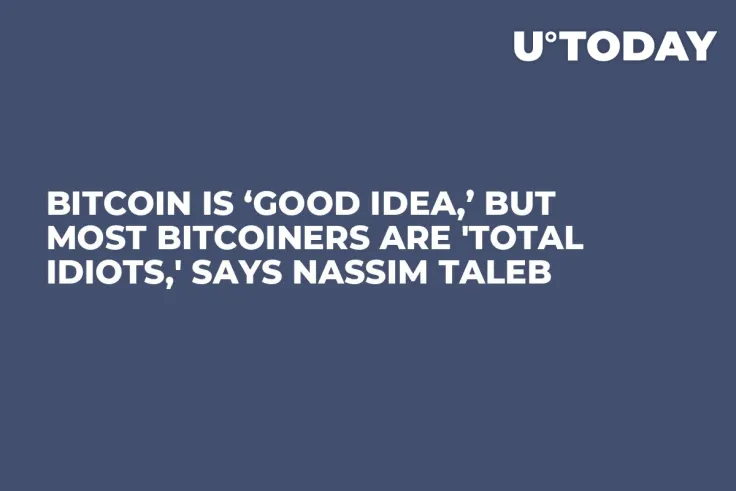 Bitcoin Is ‘Good Idea,’ but Most Bitcoiners Are 'Total Idiots,' Says Nassim Taleb 