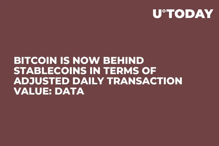 Bitcoin Is Now Behind Stablecoins in Terms of Adjusted Daily Transaction Value: Data