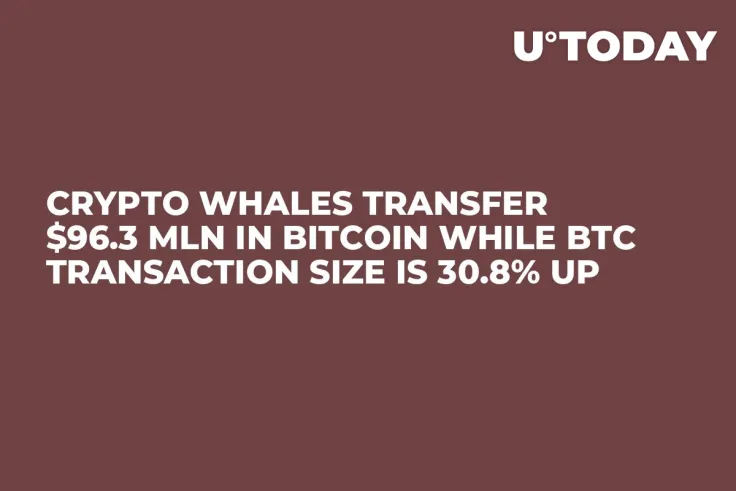 Crypto Whales Transfer $96.3 Mln In Bitcoin While BTC Transaction Size Is 30.8% Up