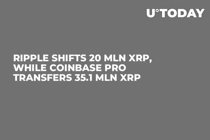 Ripple Shifts 20 Mln XRP, While Coinbase Pro Transfers 35.1 Mln XRP