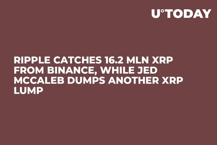 Ripple Catches 16.2 Mln XRP from Binance, While Jed McCaleb Dumps Another XRP Lump