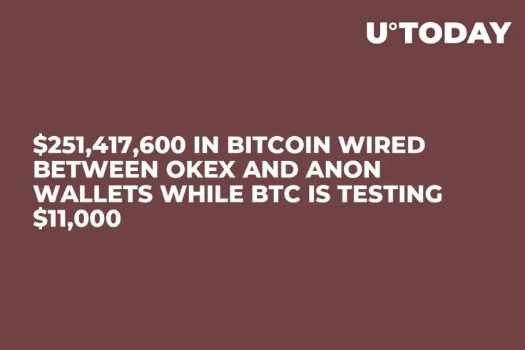 $251,417,600 in Bitcoin Wired Between OKEx and Anon Wallets While BTC Is Testing $11,000